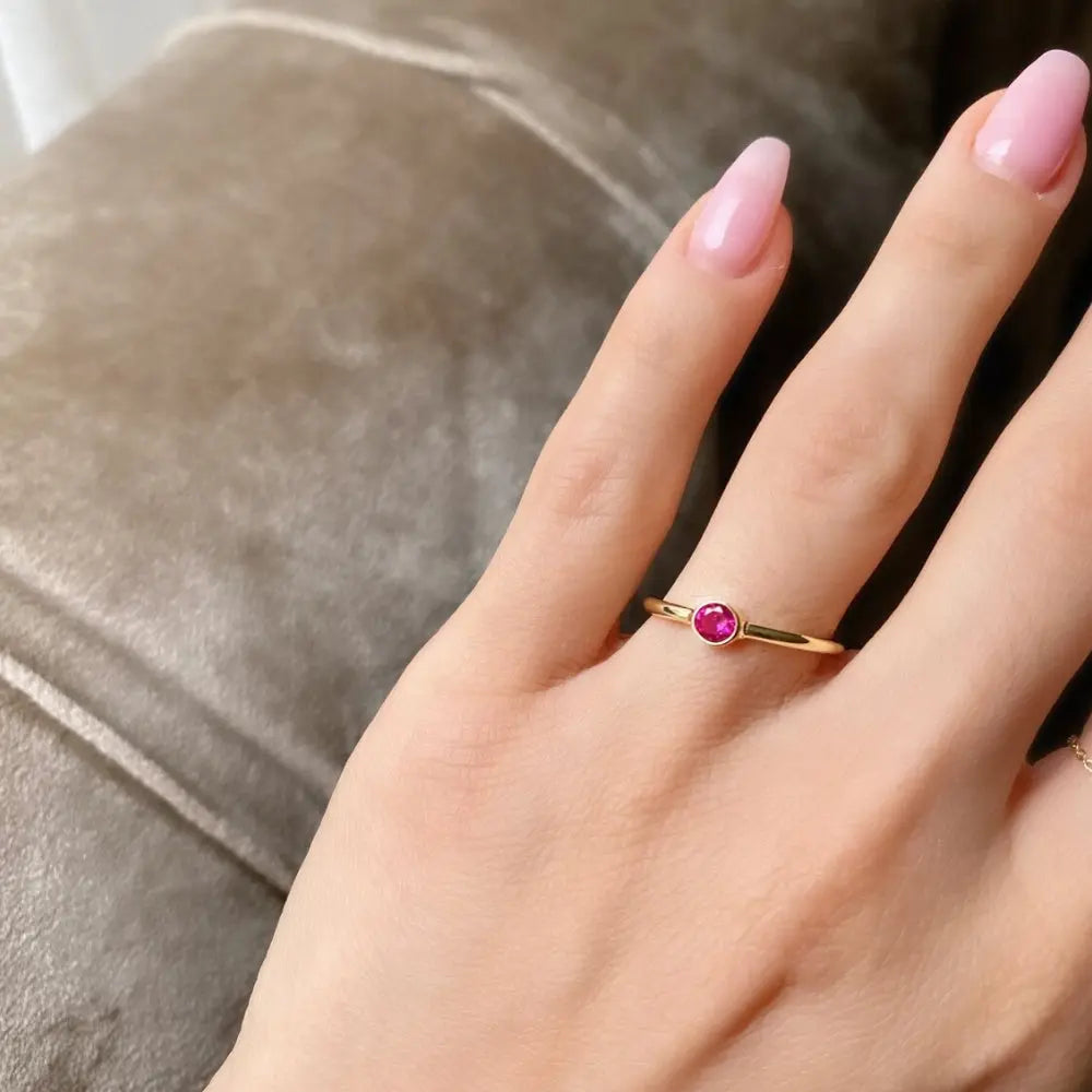 Bague argent pierre de naissance