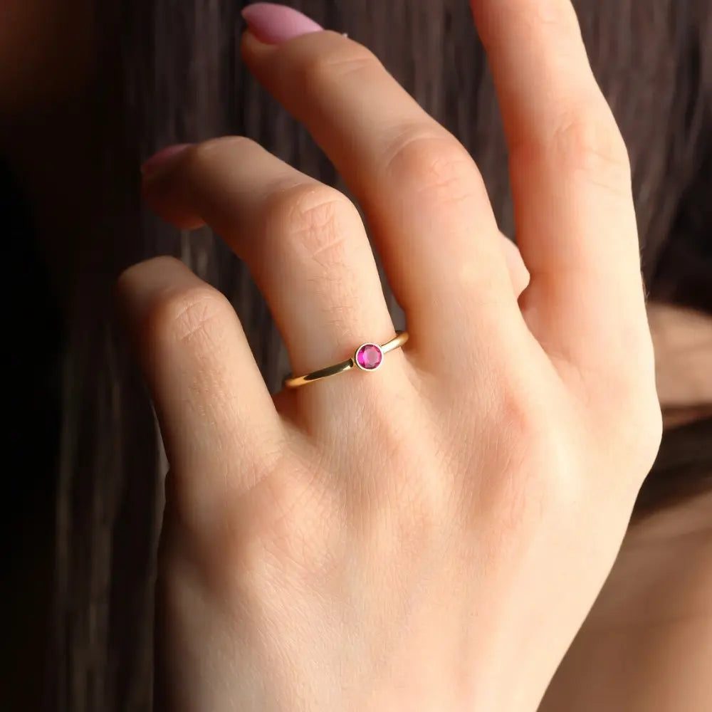 Bague argent pierre de naissance