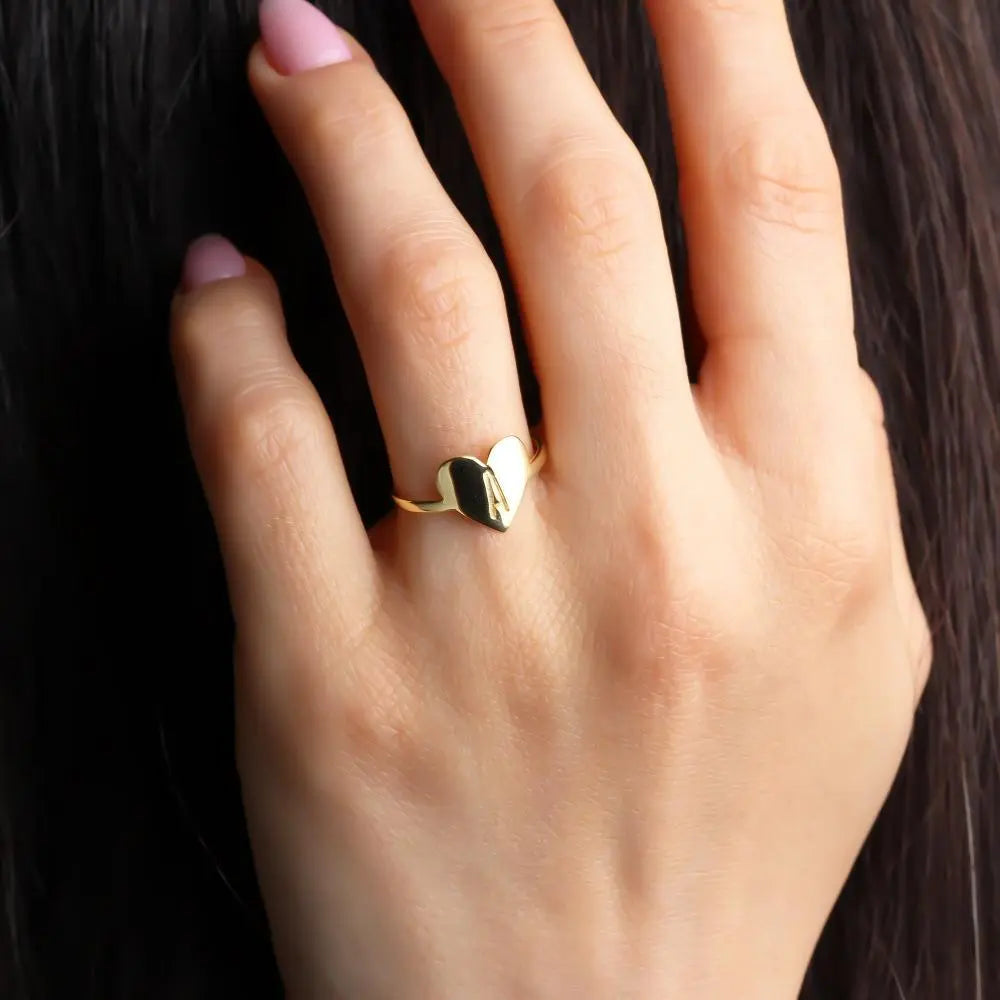 Bague cœur initiale