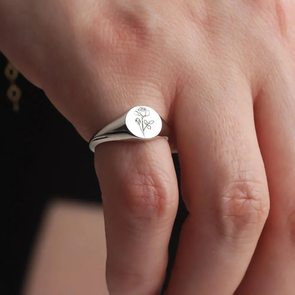 Bague fleur de naissance