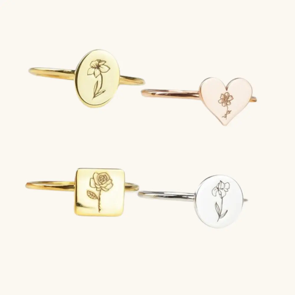 Bague florale minimaliste