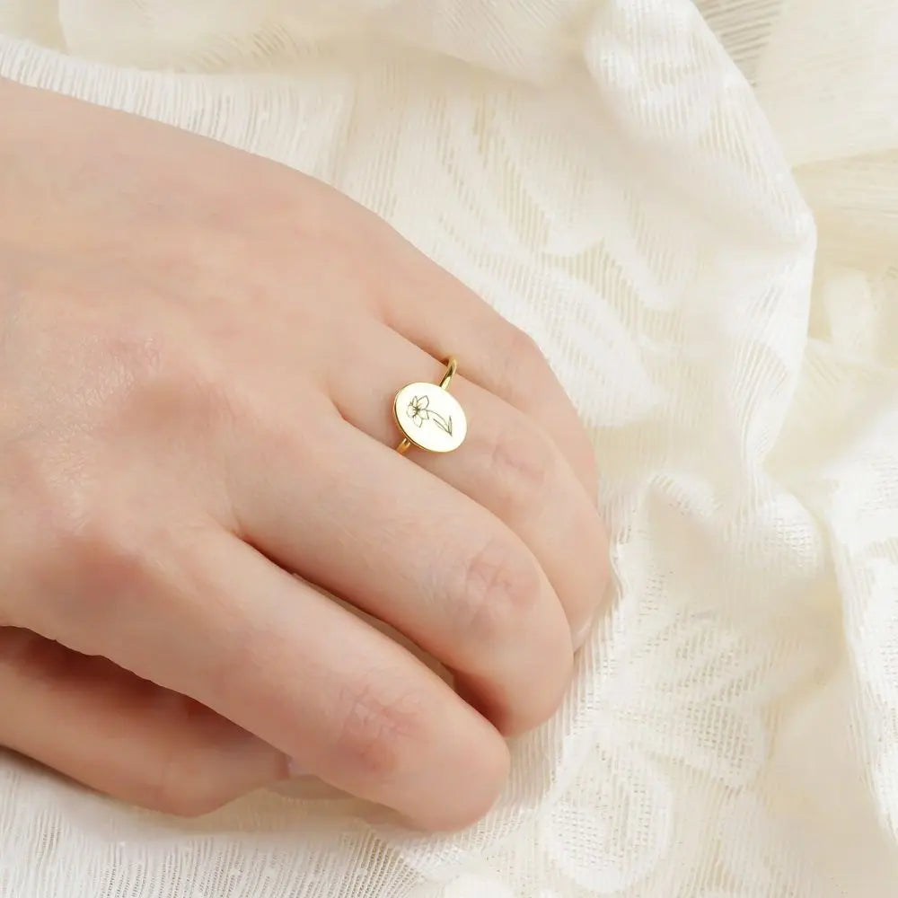 Bague florale minimaliste