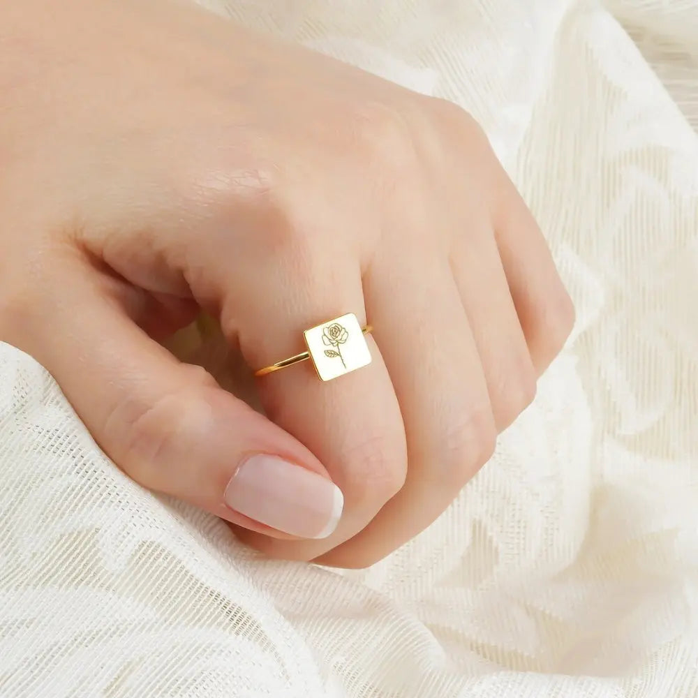 Bague florale minimaliste