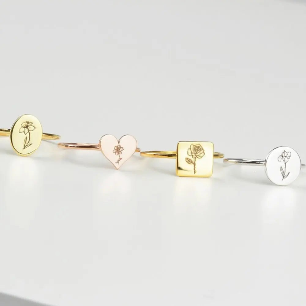 Bague florale minimaliste