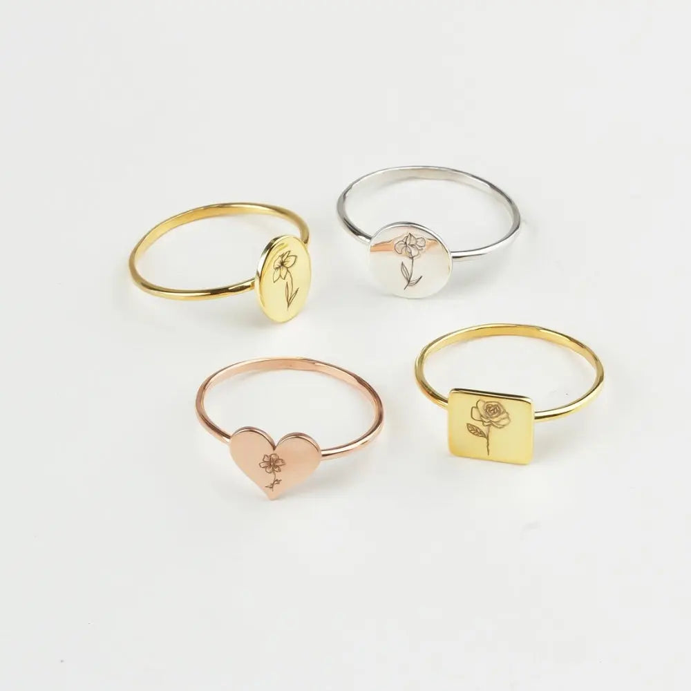 Bague florale minimaliste