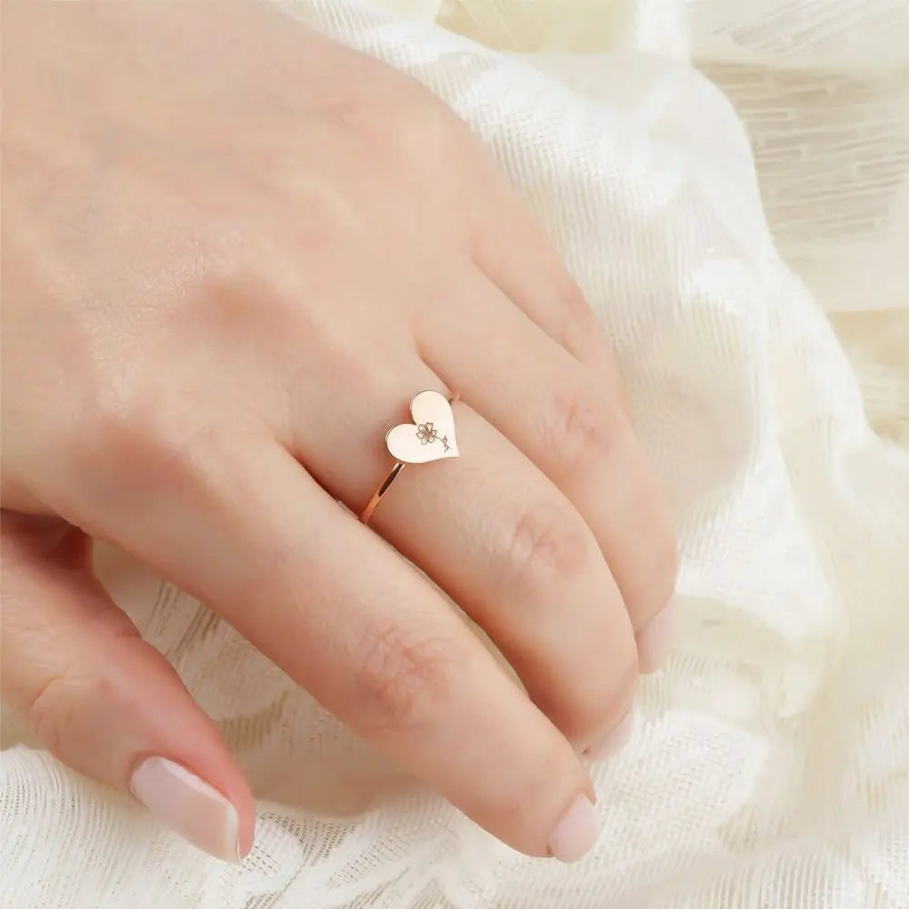 Bague florale minimaliste