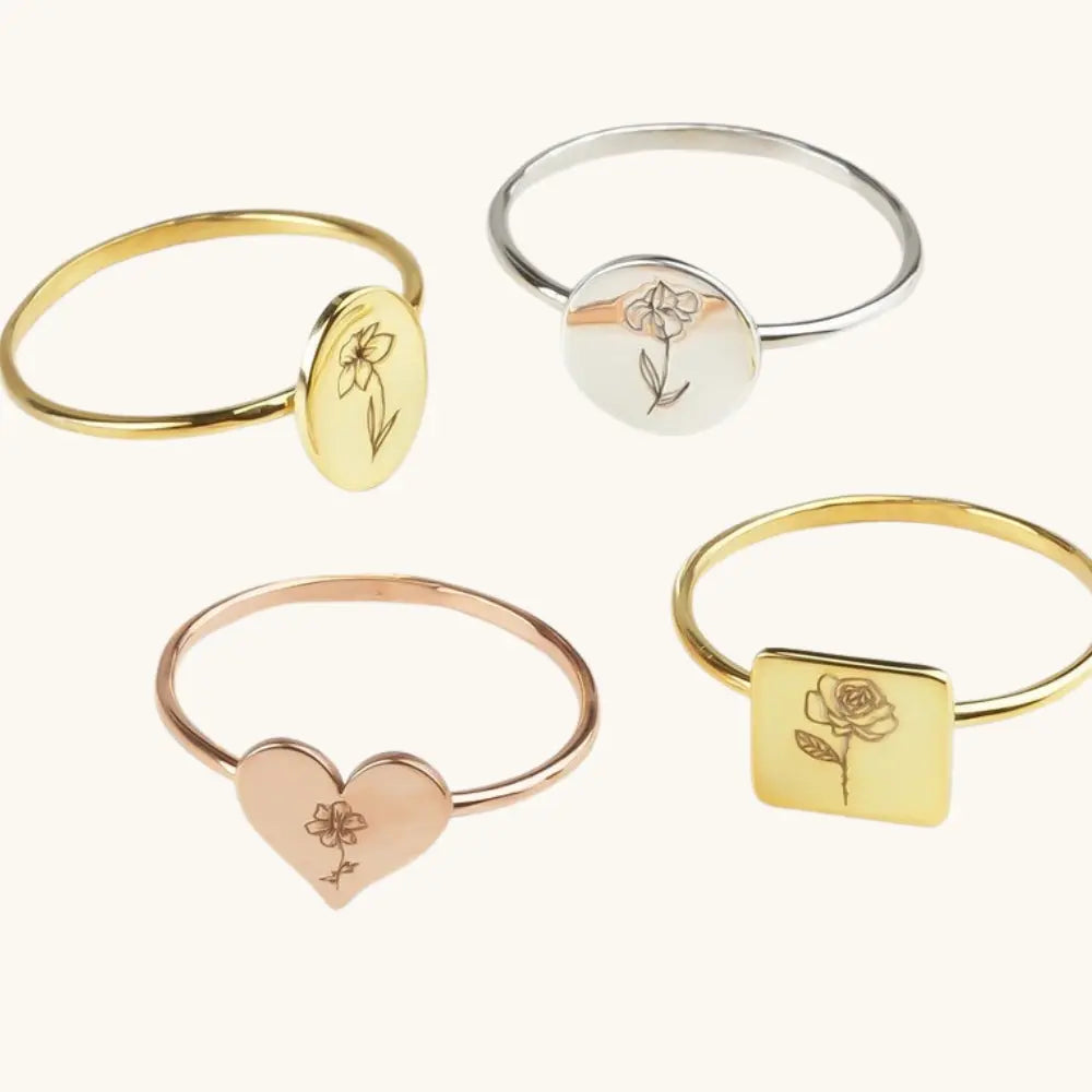 Bague florale minimaliste