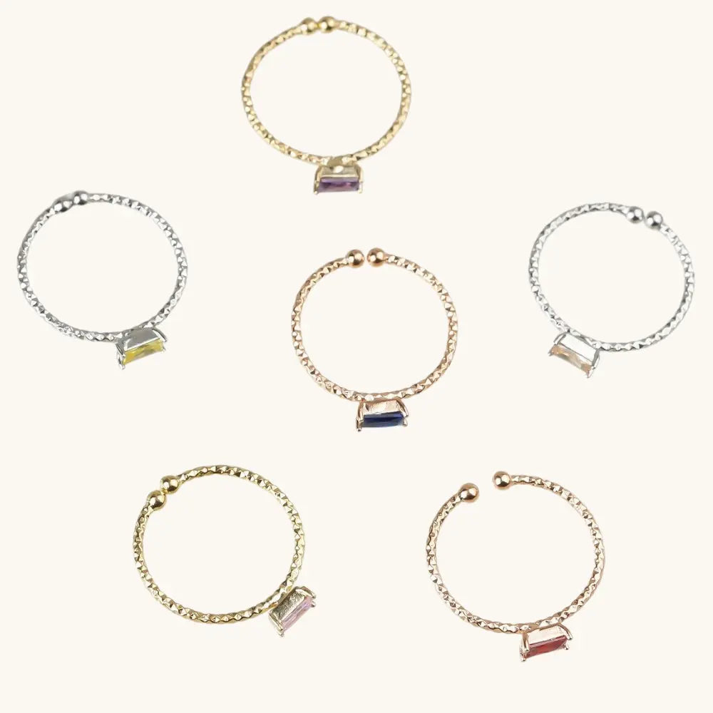 Bague minimaliste pierre de naissance
