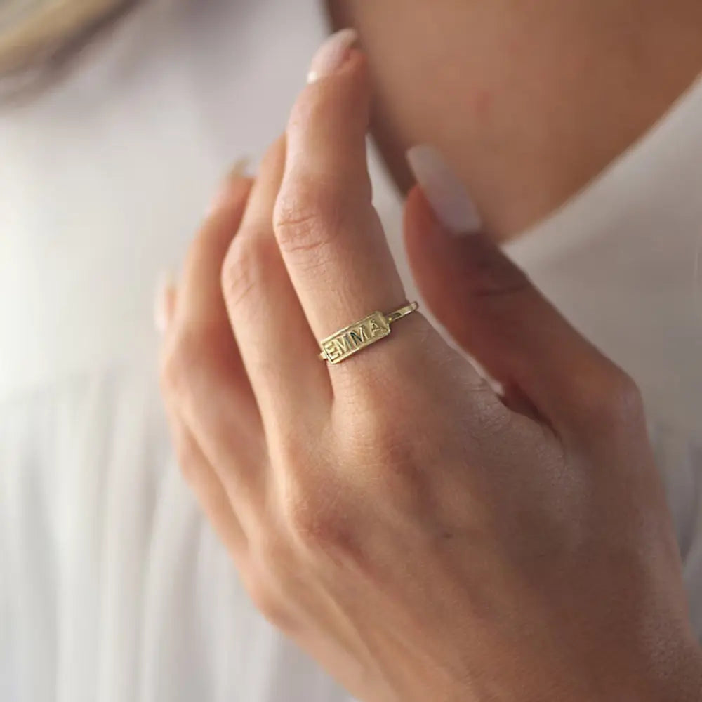 Bague nom gravé