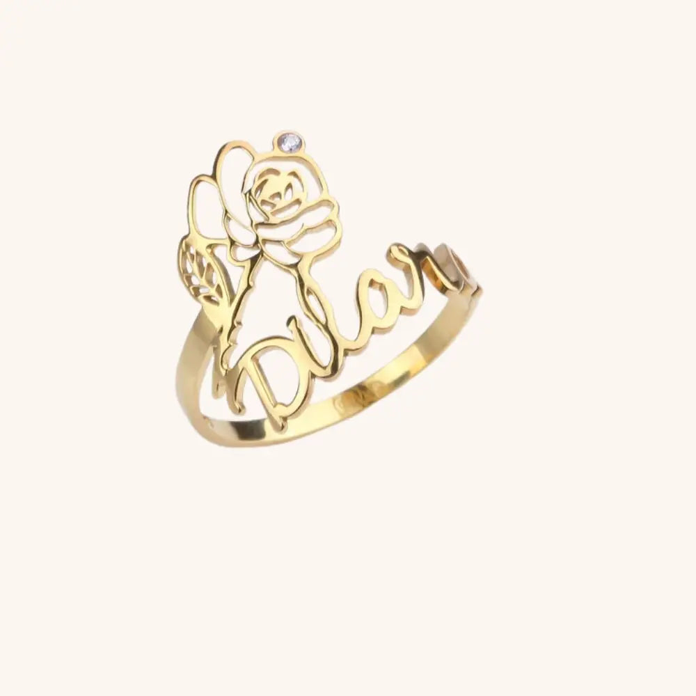 Bague prénom fleur