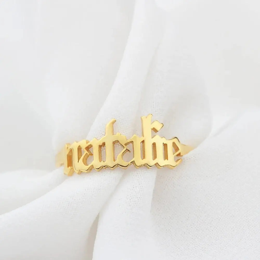 Bague prénom lettre anglaise