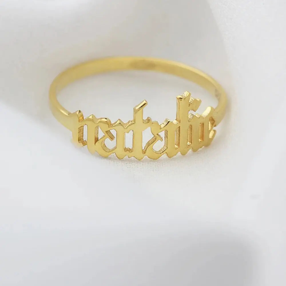Bague prénom lettre anglaise