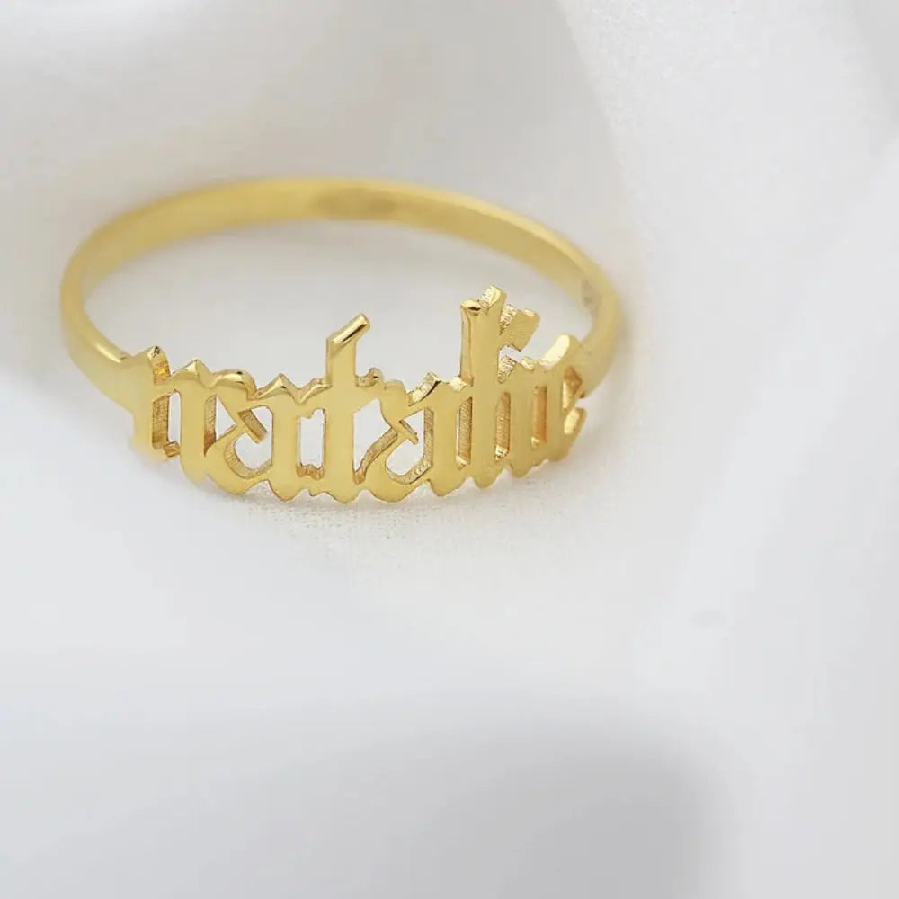 Bague prénom lettre anglaise