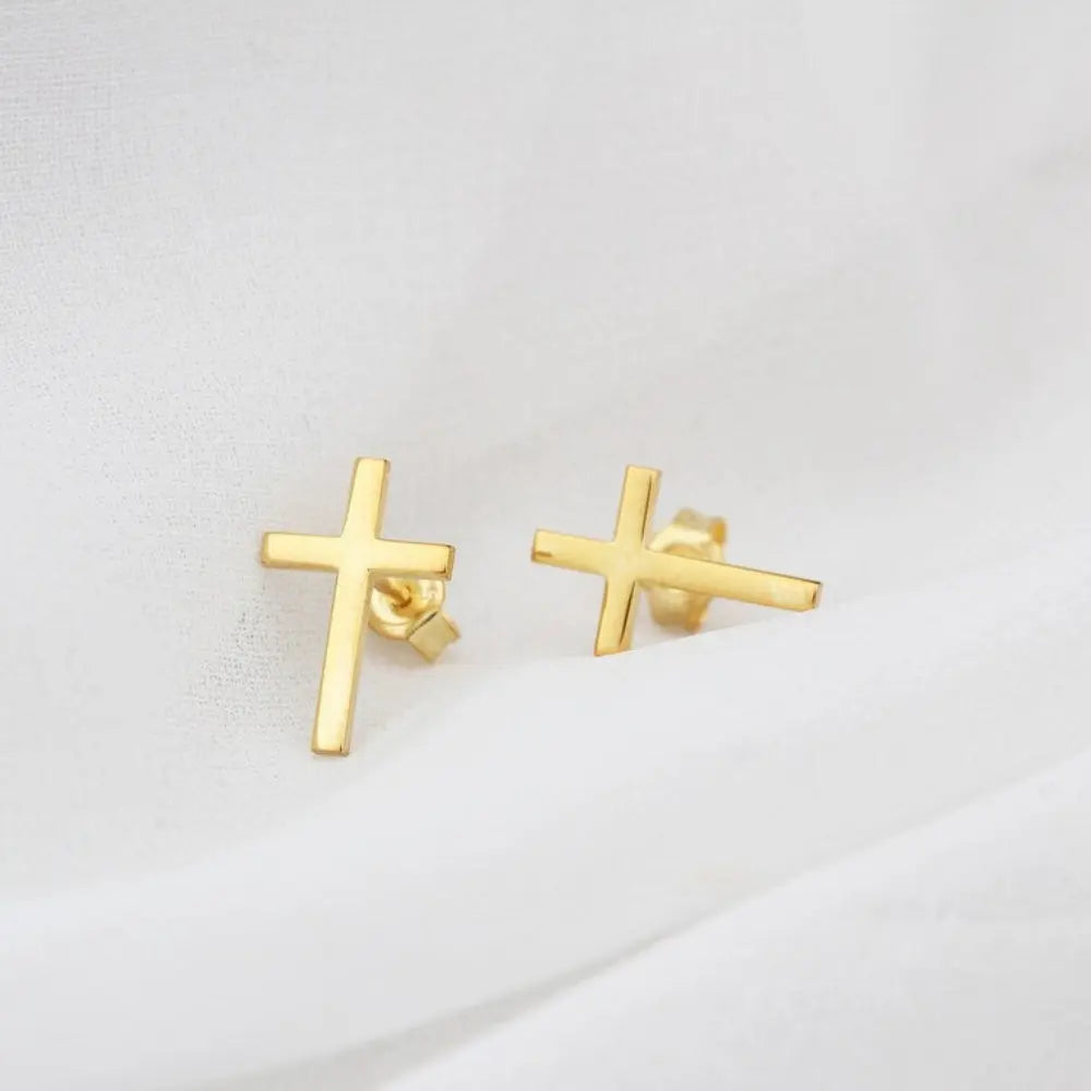 Boucles d'oreilles petite croix