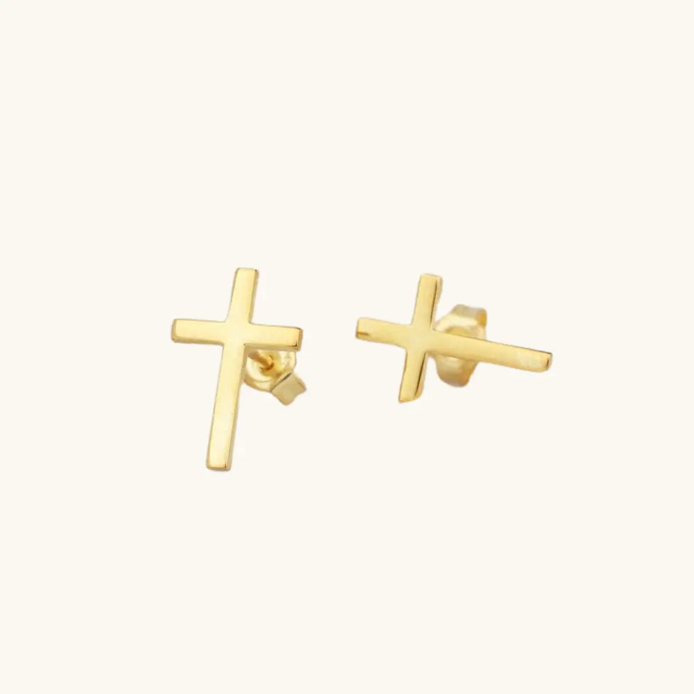 Boucles d'oreilles petite croix