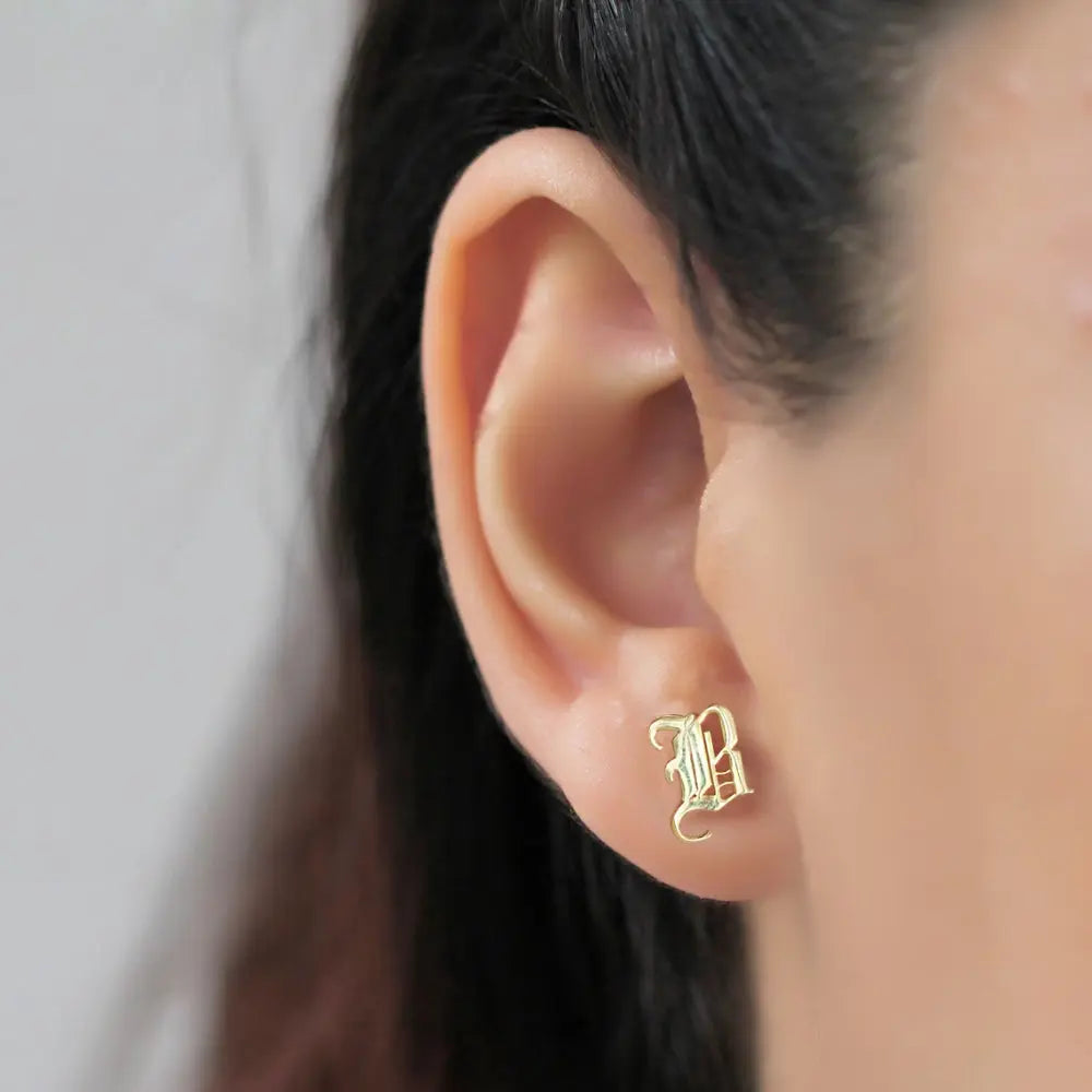 Boucles d'oreilles lettres anglaises