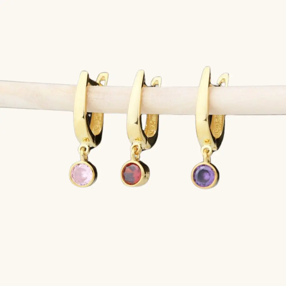 Boucles d'oreilles or avec pierre de naissance