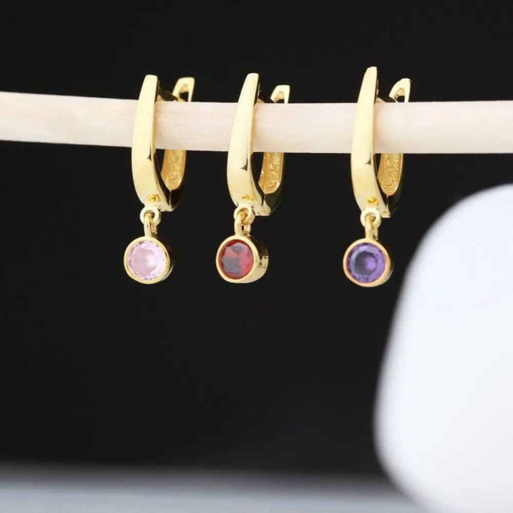 Boucles d'oreilles or avec pierre de naissance