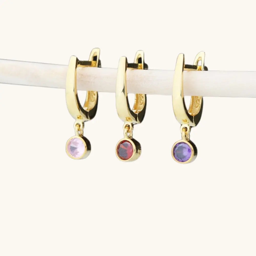 Boucles d'oreilles or avec pierre de naissance
