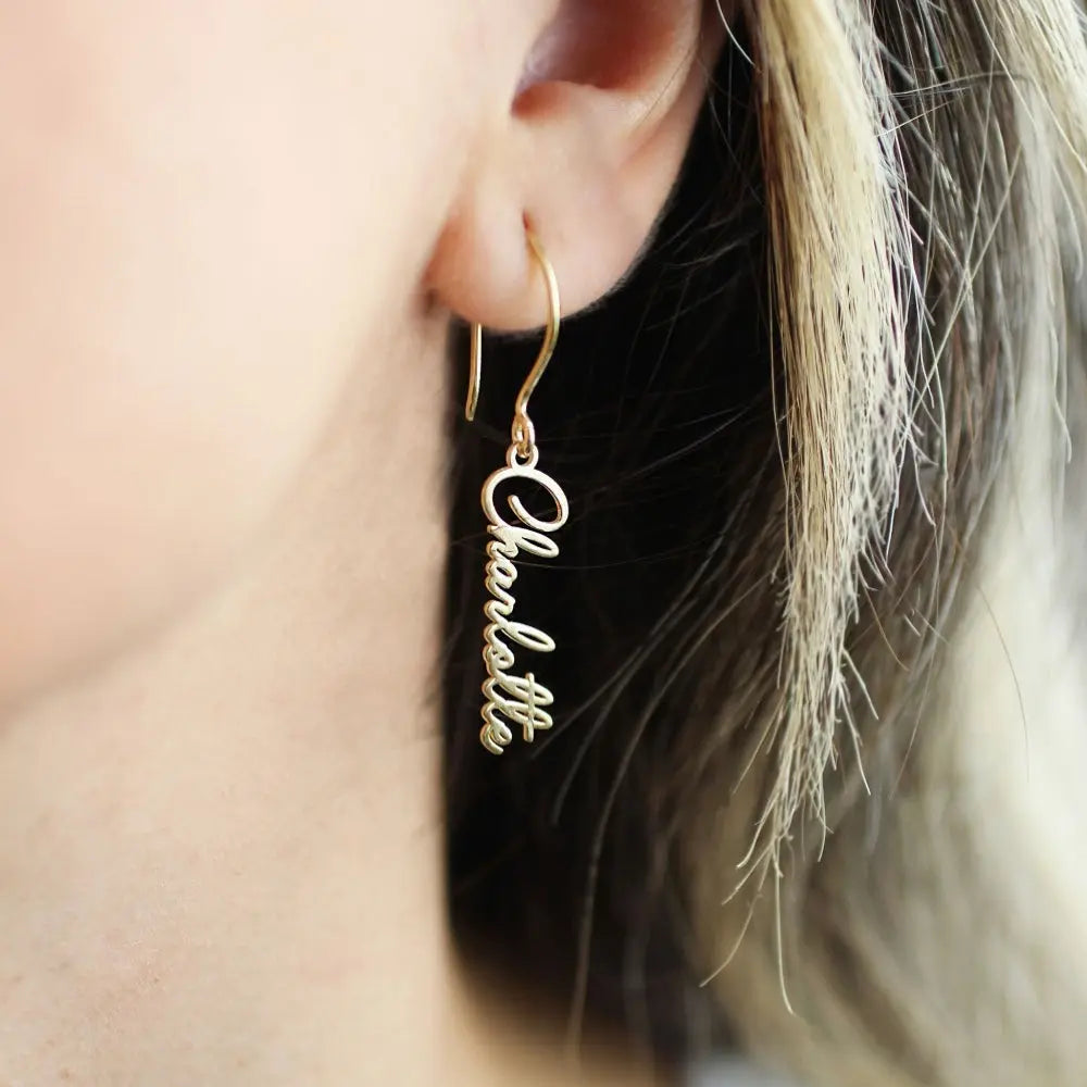 Boucles d'oreilles pendantes prénom