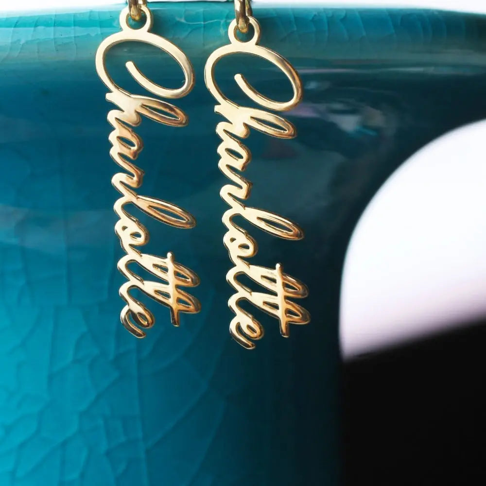 Boucles d'oreilles pendantes prénom