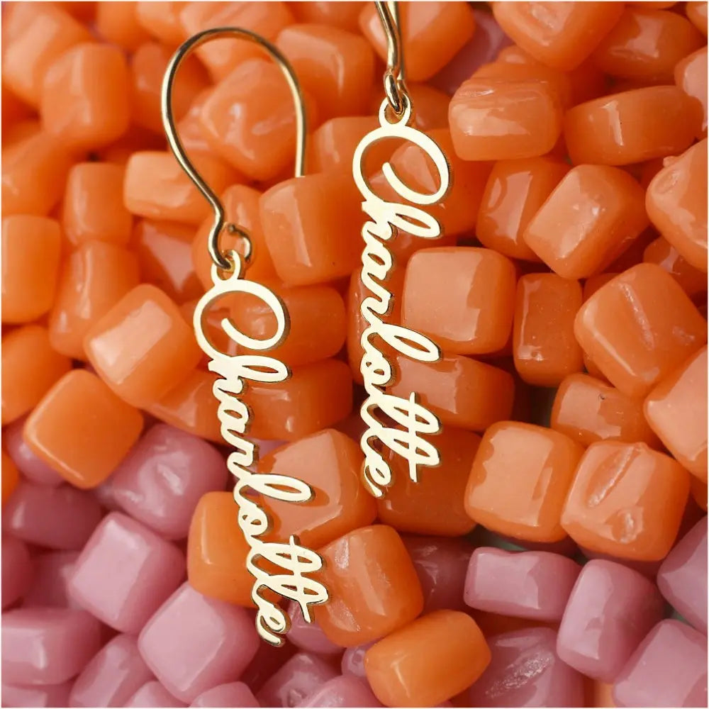 Boucles d'oreilles pendantes prénom