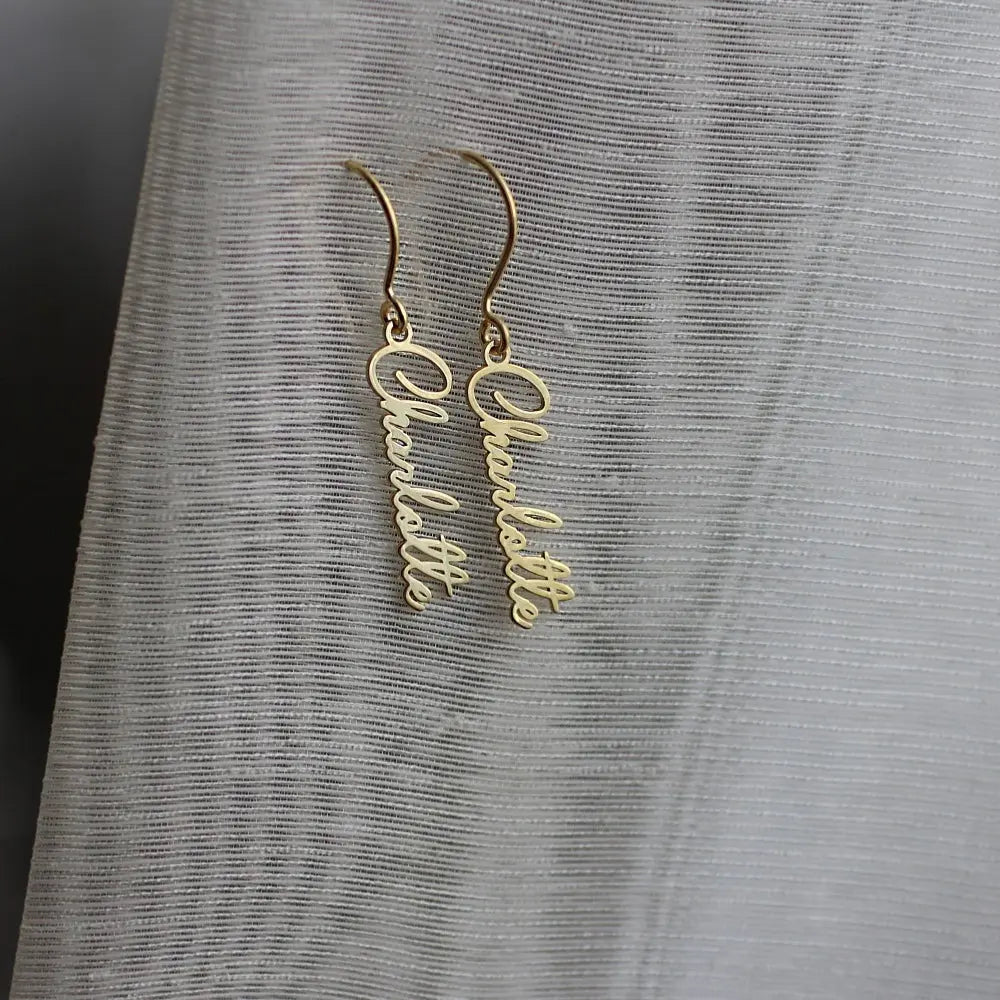 Boucles d'oreilles pendantes prénom