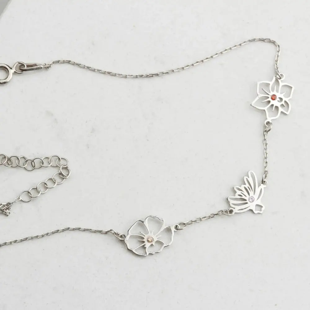 Bracelet argent fleur