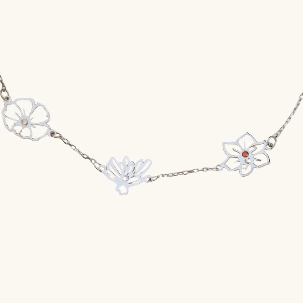 Bracelet argent fleur