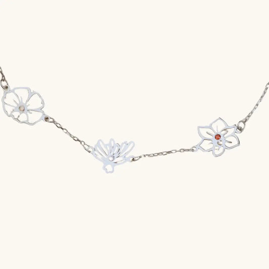 Bracelet argent fleur