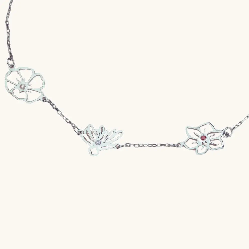 Bracelet argent fleur