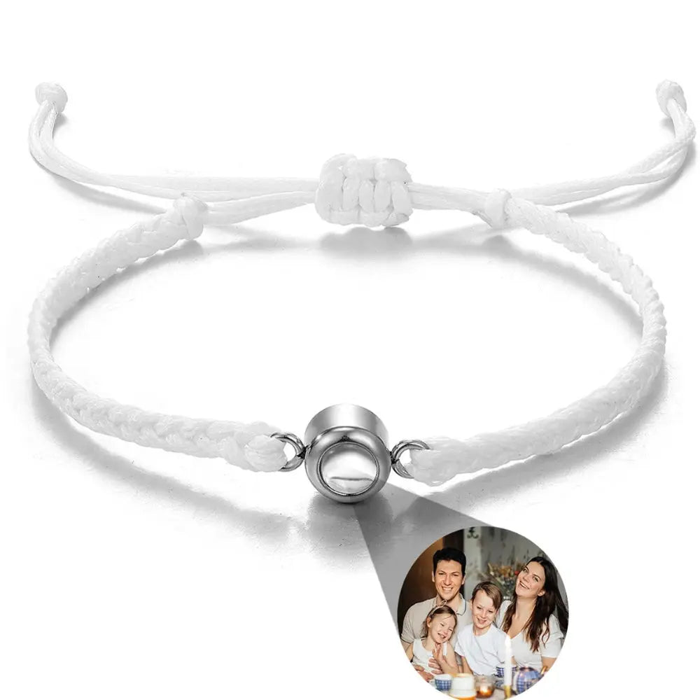 Bracelet avec photo projection blanc