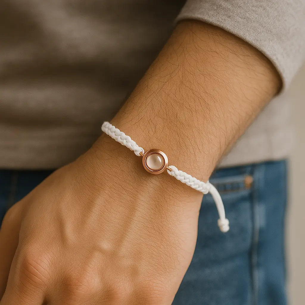 Bracelet avec photo projection blanc