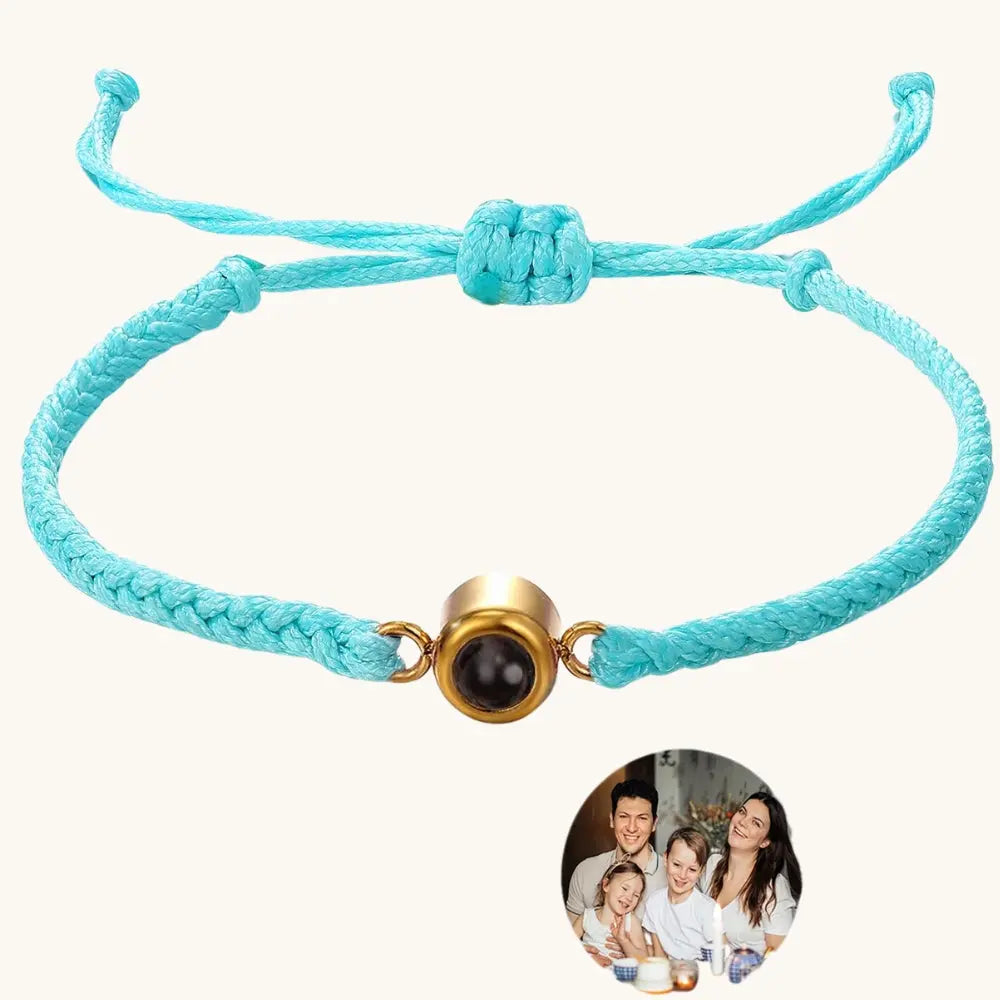 Bracelet avec photo projection bleu