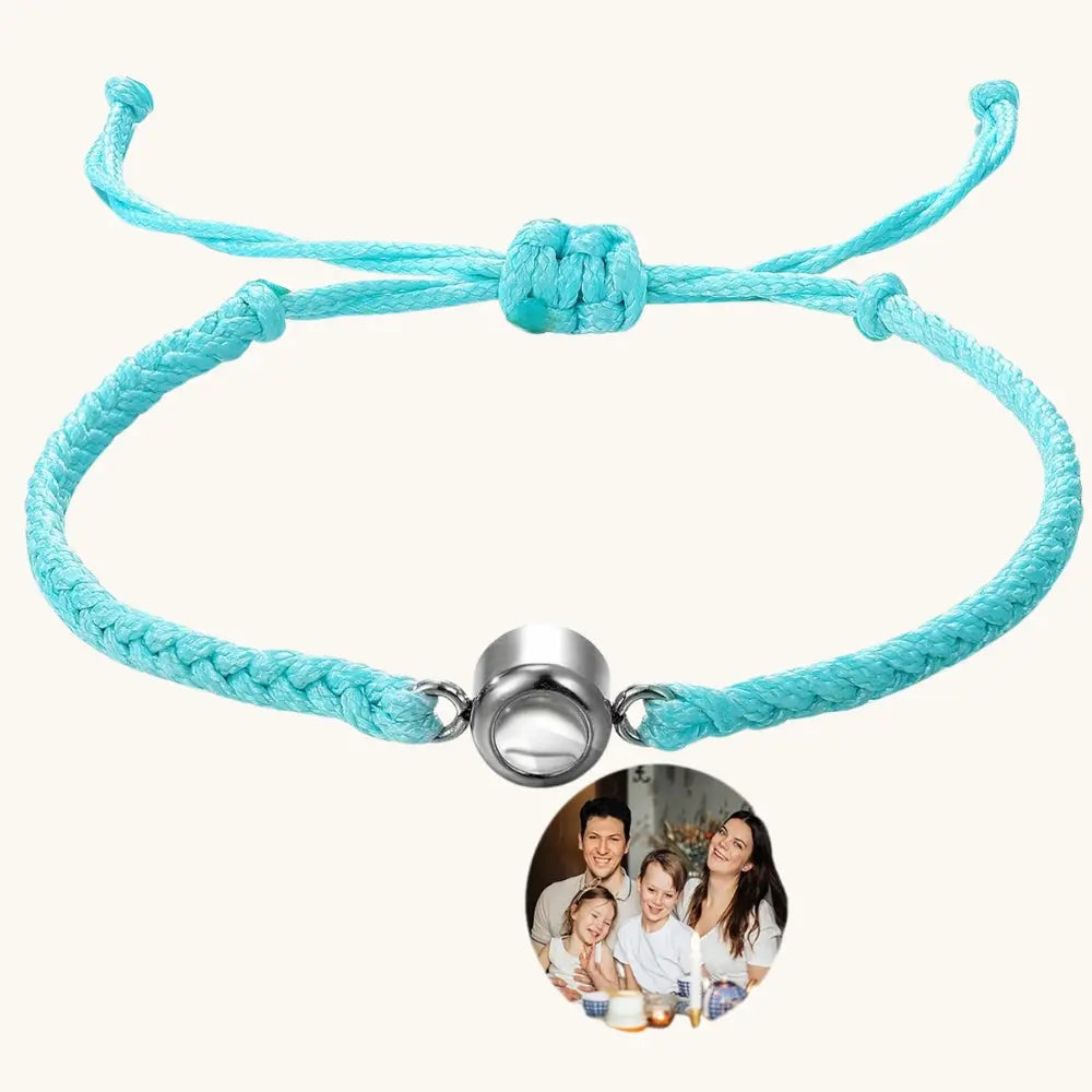 Bracelet avec photo projection bleu