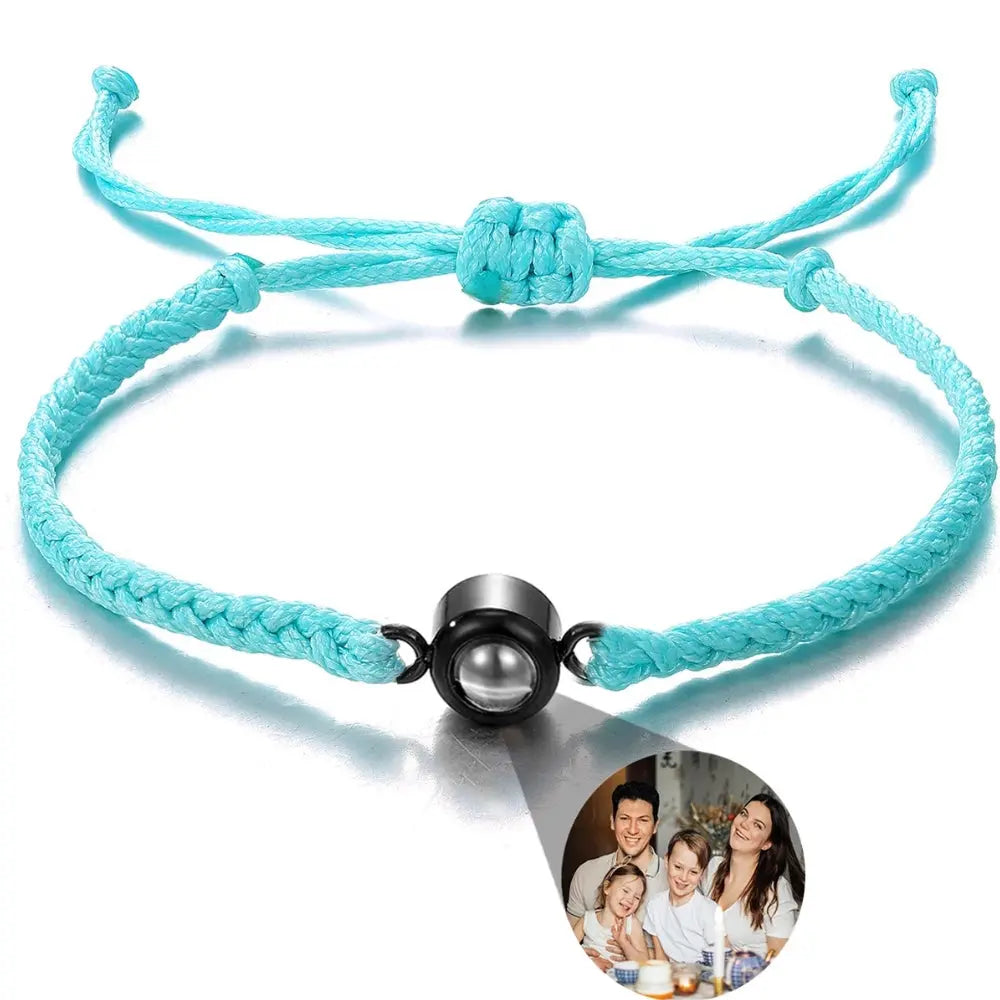 Bracelet avec photo projection bleu