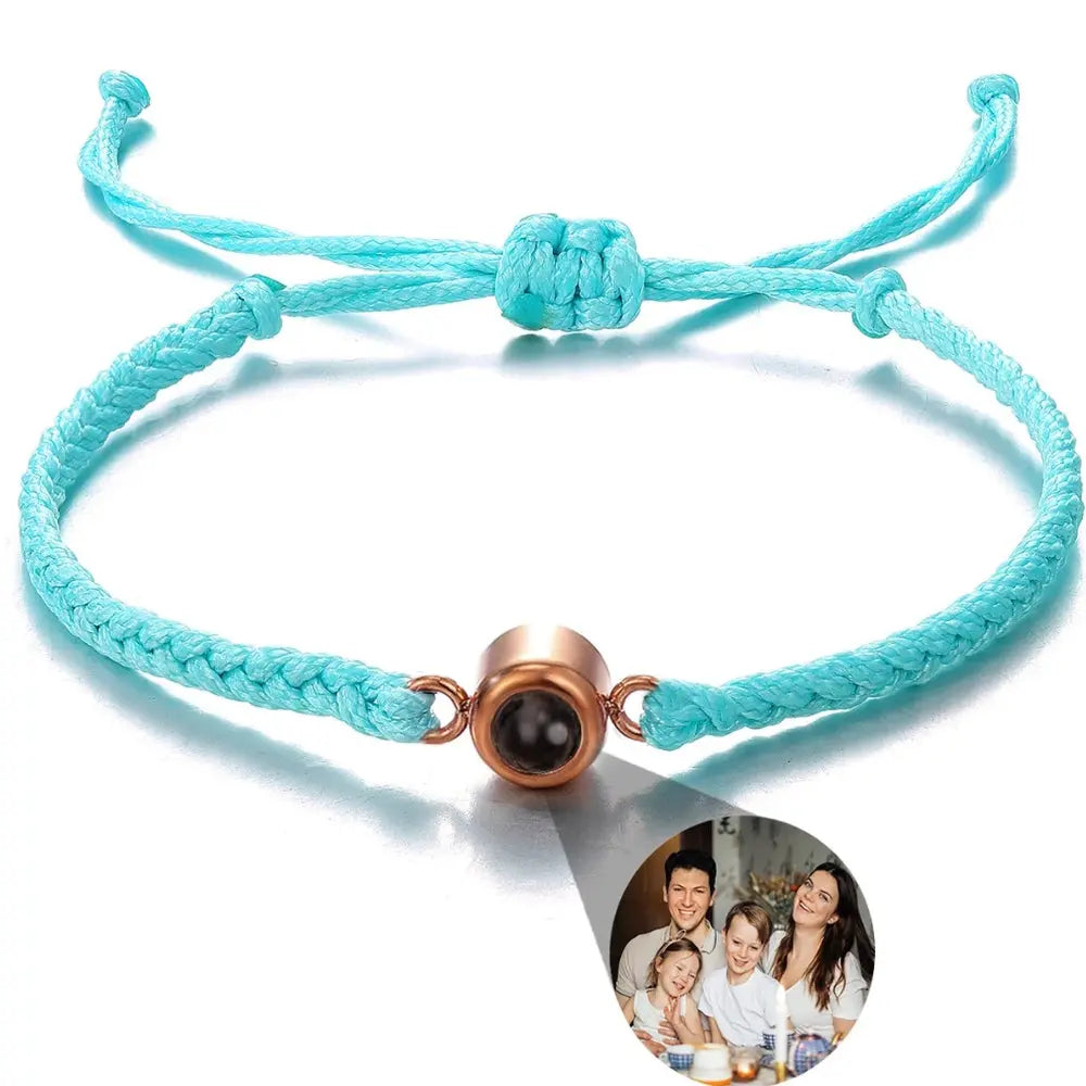 Bracelet avec photo projection bleu