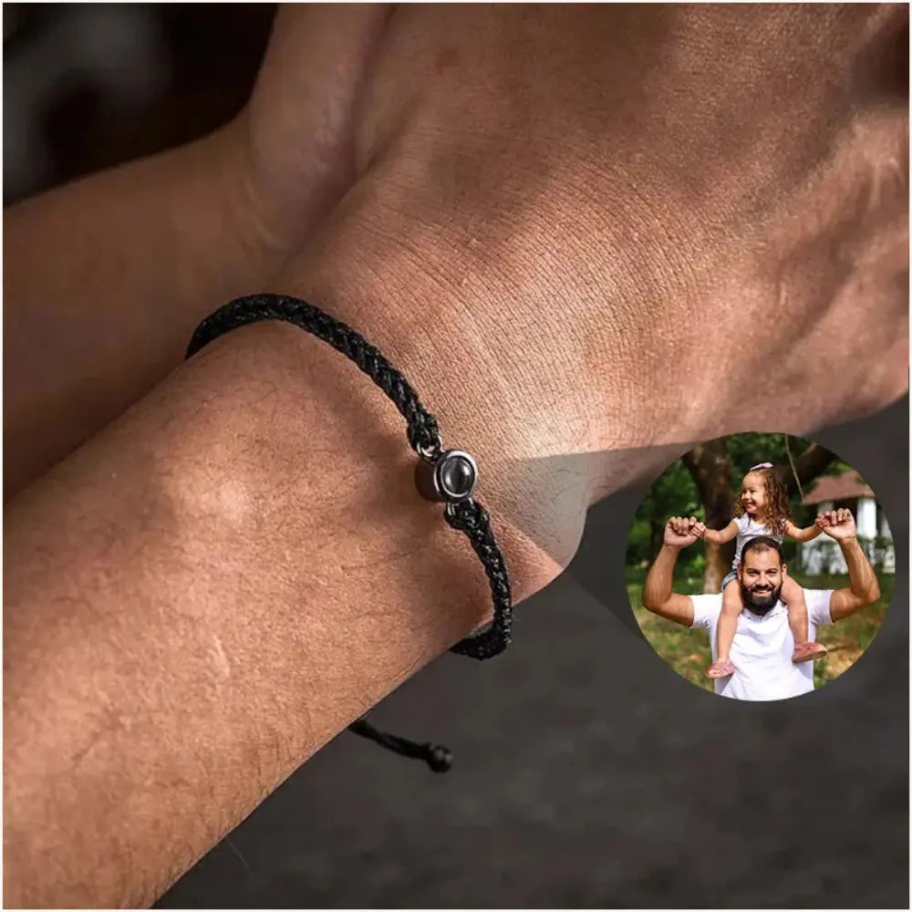 Bracelet avec photo projection bleu