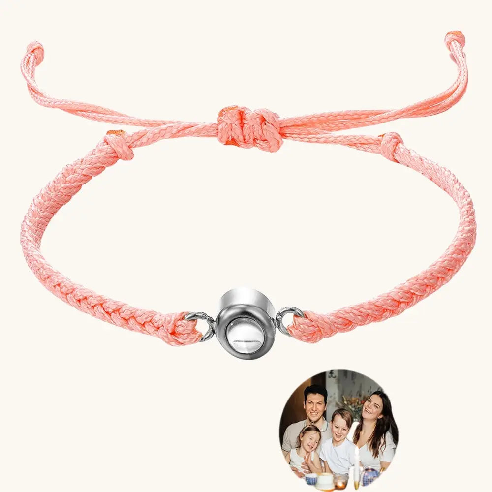 Bracelet avec photo projection rose