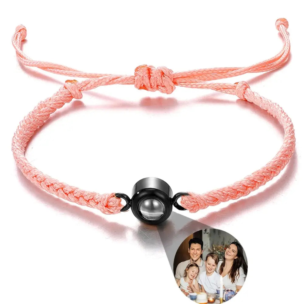 Bracelet avec photo projection rose