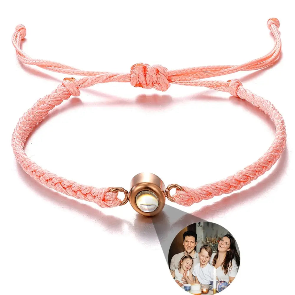 Bracelet avec photo projection rose