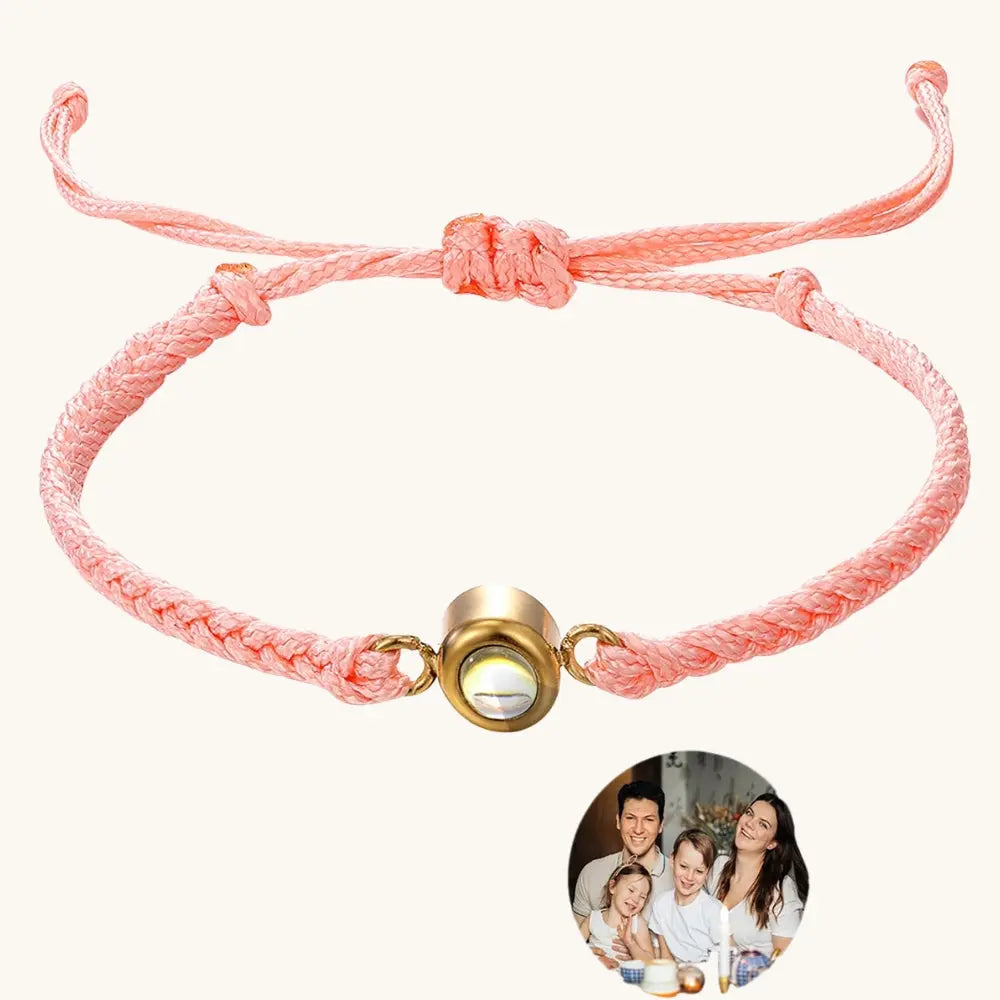 Bracelet avec photo projection rose