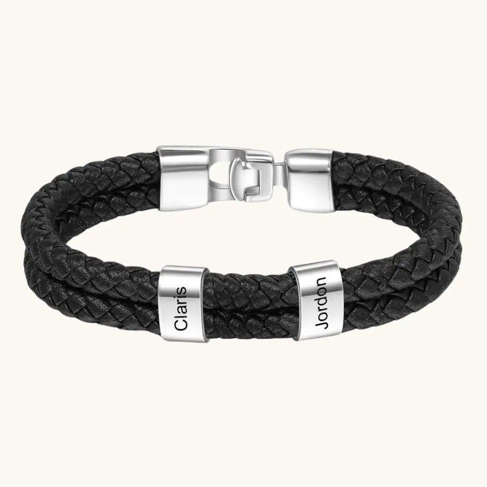 Bracelet cuir prénom homme
