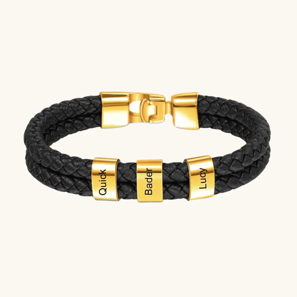 Bracelet cuir prénom homme