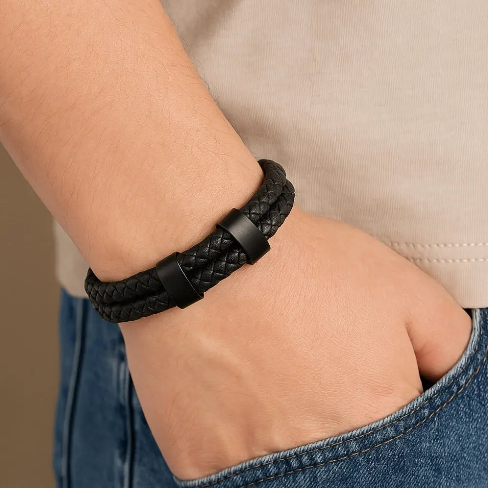 Bracelet cuir prénom homme