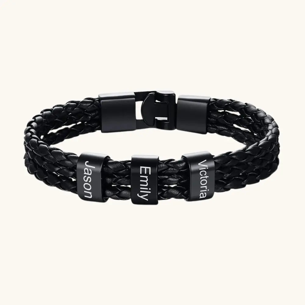 Bracelet cuir prénom homme