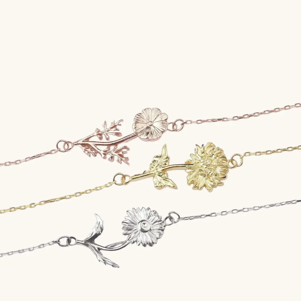 Bracelet fleur personnalisé