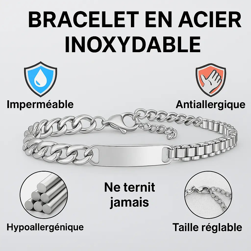 Bracelet homme initiale