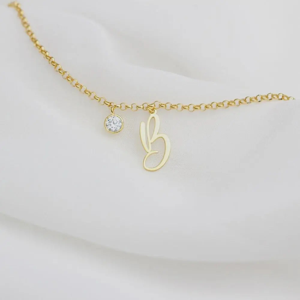 Bracelet initiale en argent