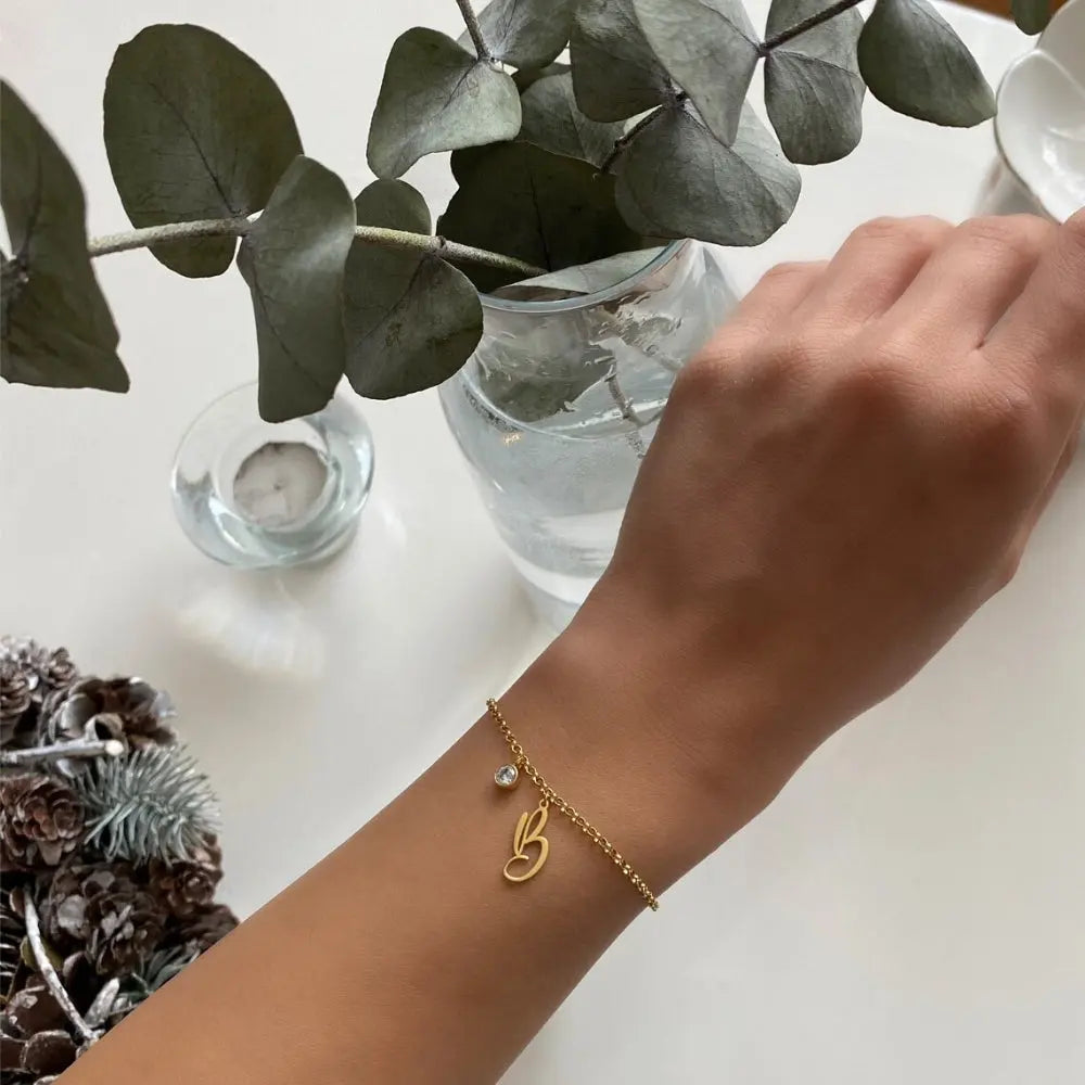 Bracelet initiale en argent